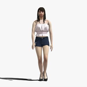 Casual girl walking