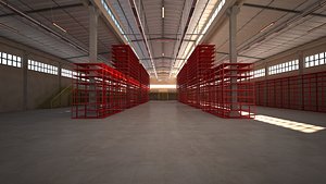 warehouses factory building scene 3D model