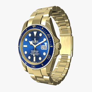Rolex Submariner Date Yellow Gold - Blue Dial 3D