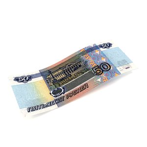 50 Russian Roubles Banknote 3D