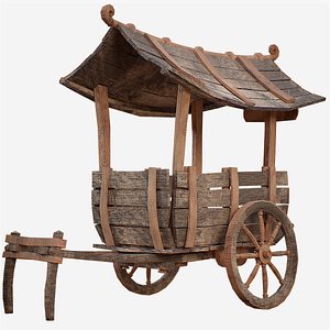 Medieval Wooden Cart PBR