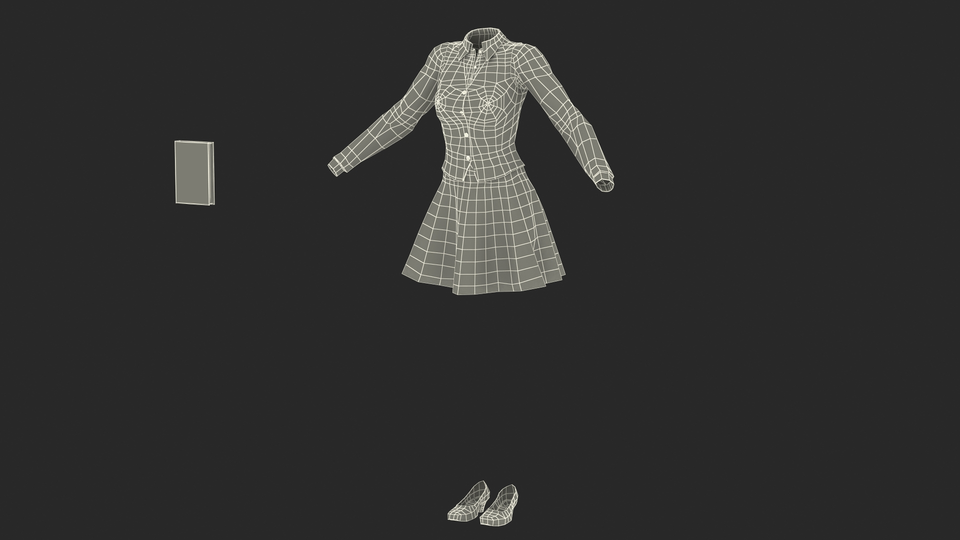 3D Teenage Girl School Uniform Set Model - TurboSquid 1752805