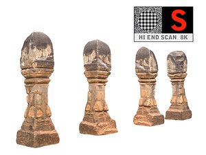 3d ancient column cambodia