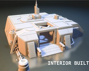 sci-fi rpg house interior 3D model