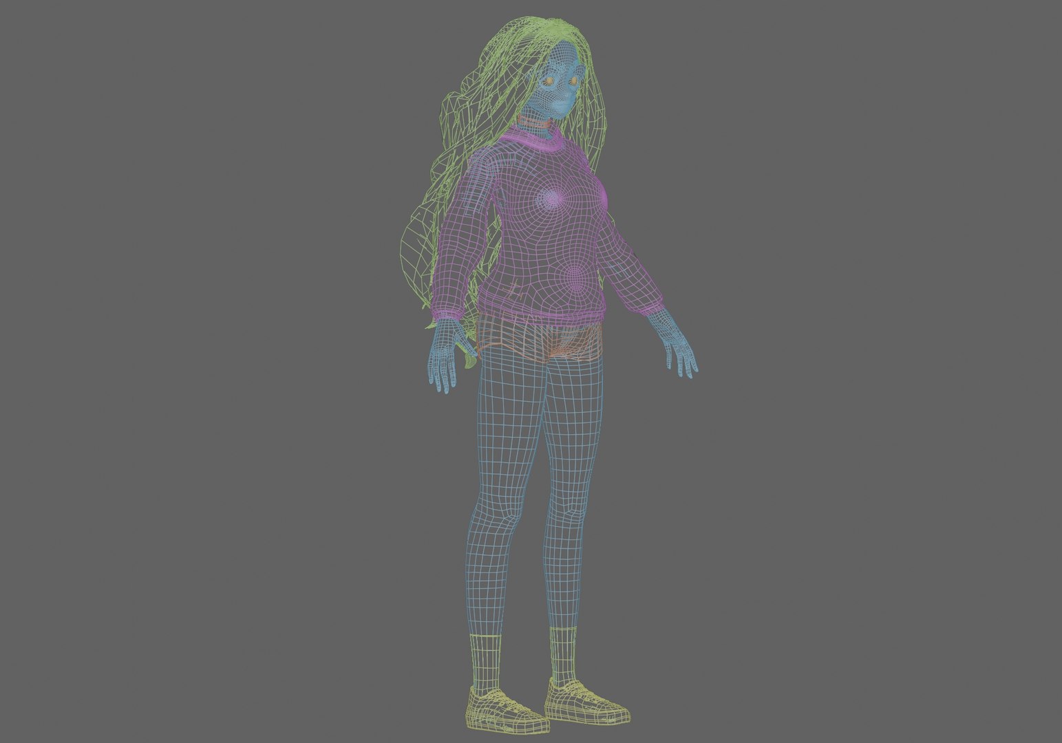 Standard Basic Girl V40068 3D Model TurboSquid 2271564