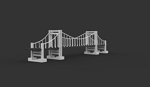Suspension Bridge 03 3D model 3D model
