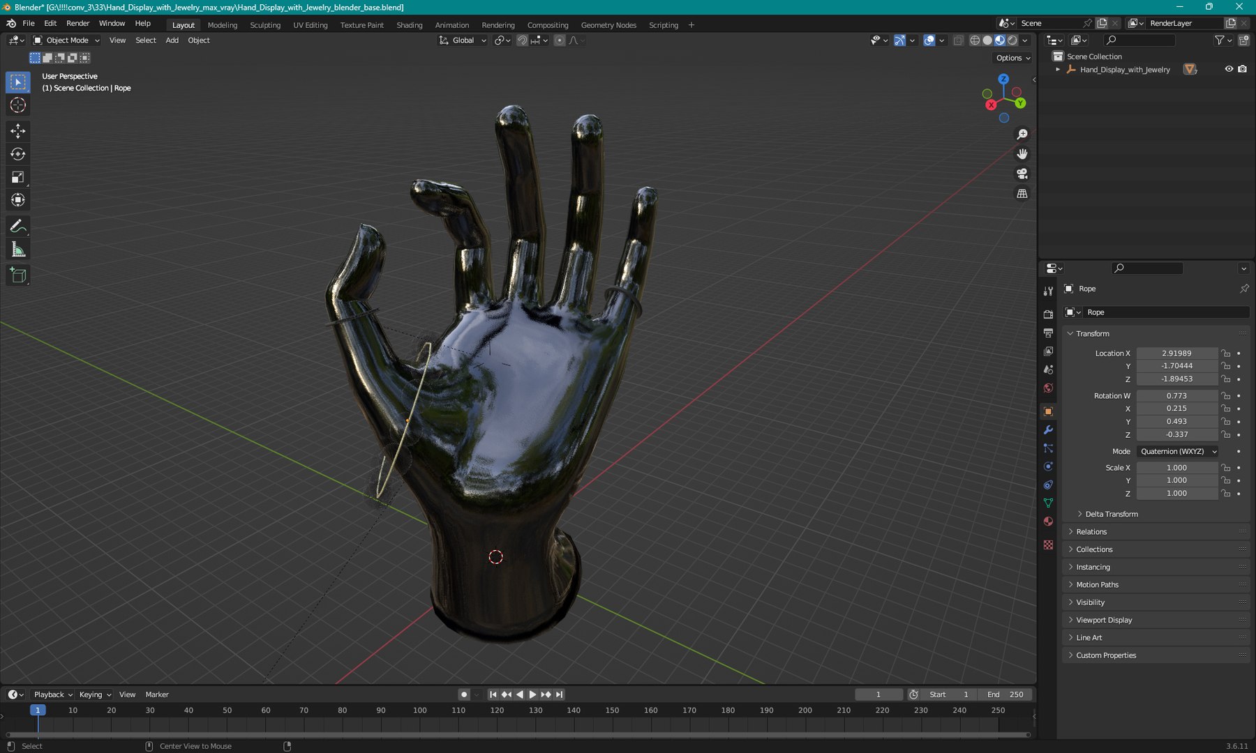 3D Hand Display With Jewelry Model - TurboSquid 2300586