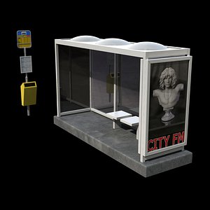 busstop netherlands 3d model
