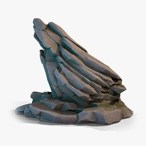 Stylized Gray Stone moss 9 model