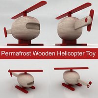 Scandinavian simple wooden toy helicopter Permafrost Norwegian industrial design studio