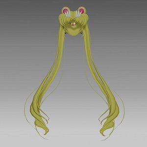 3D Sailor moon hair - low poly - vtuber - wig - cosplay