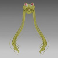 Sailor moon hair - low poly - vtuber - wig - cosplay