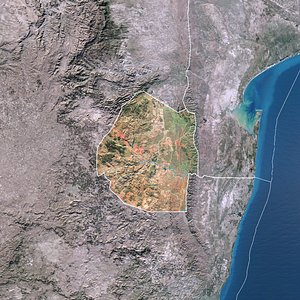 3D Eswatini Map - 5K Realistic Satellite Terrain - Elevation
