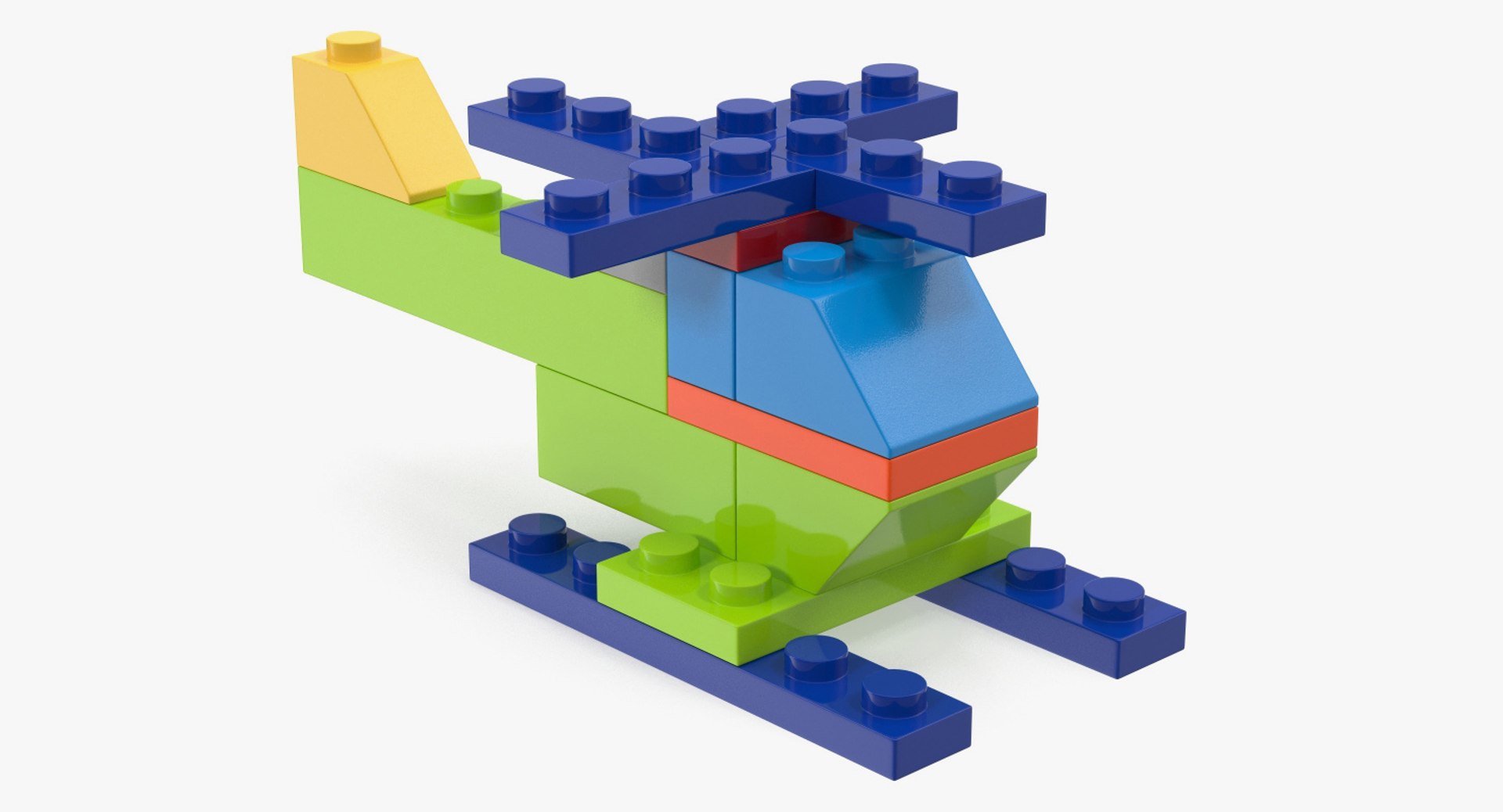 Toy Copter Blocks Generic 3D Model 3D model preview