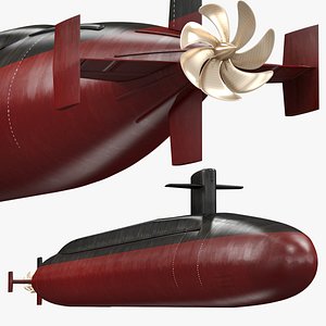 3D US Nuclear Submarine Ohio Class Animated