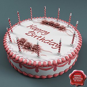 birthday cake 3d model