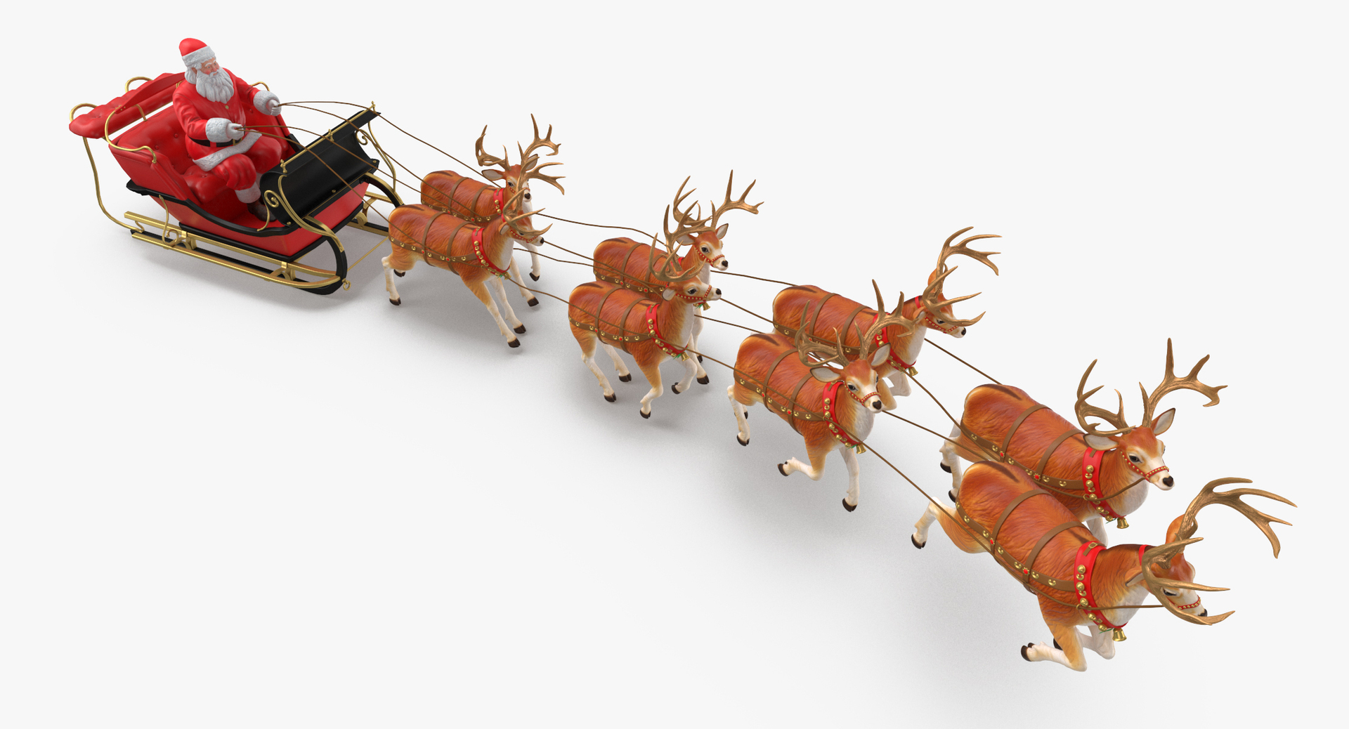 Santa claus reindeer flying 3D TurboSquid 1232838