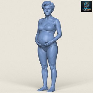 Beautiful Pregnant Woman Print Ready 3D Model model