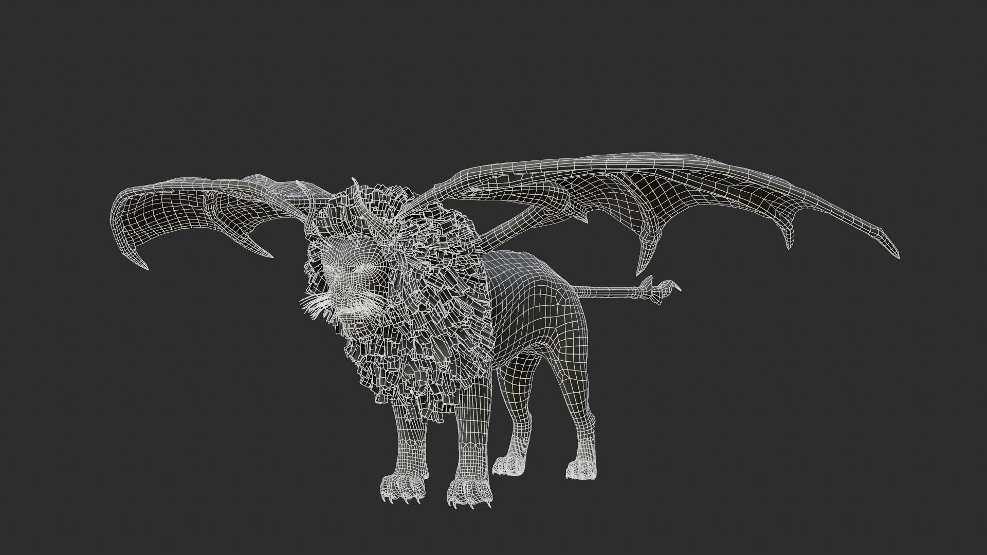 Manticore Creature model https://p.turbosquid.com/ts-thumb/92/cA3nmV/kf/screentopology9/png/1634420764/1920x1080/fit_q87/40cd295b90c7fc60507436c9c42af95bd2c985d9/screentopology9.jpg