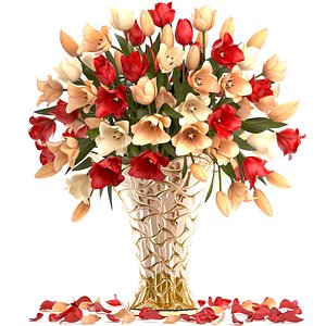 bouquet tulips 3D model