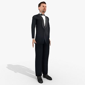 Business man - low poly, rigged, animated