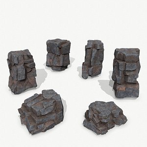 3D model cliff rocks