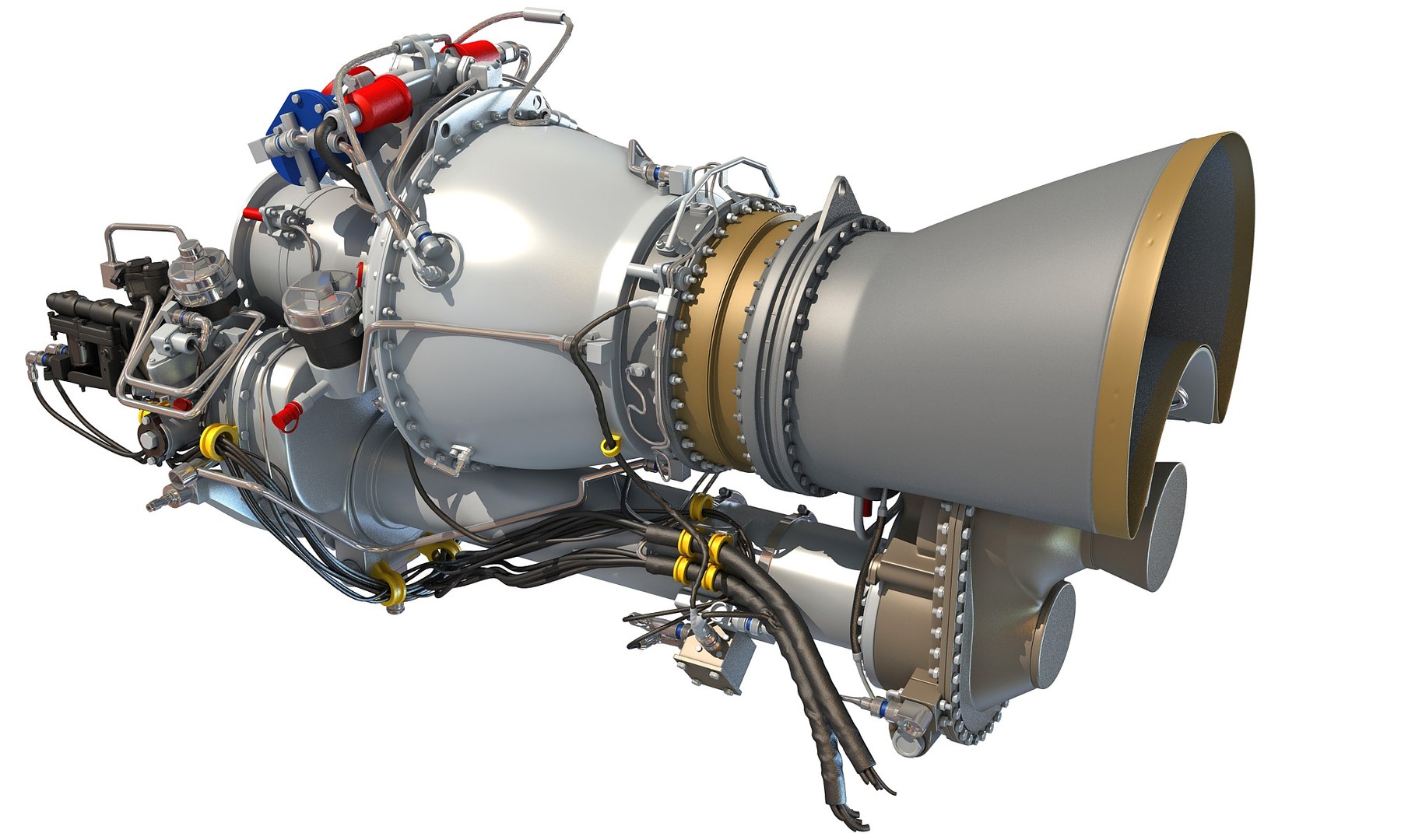 Turboshaft Helicopter Engine Military 3d Model