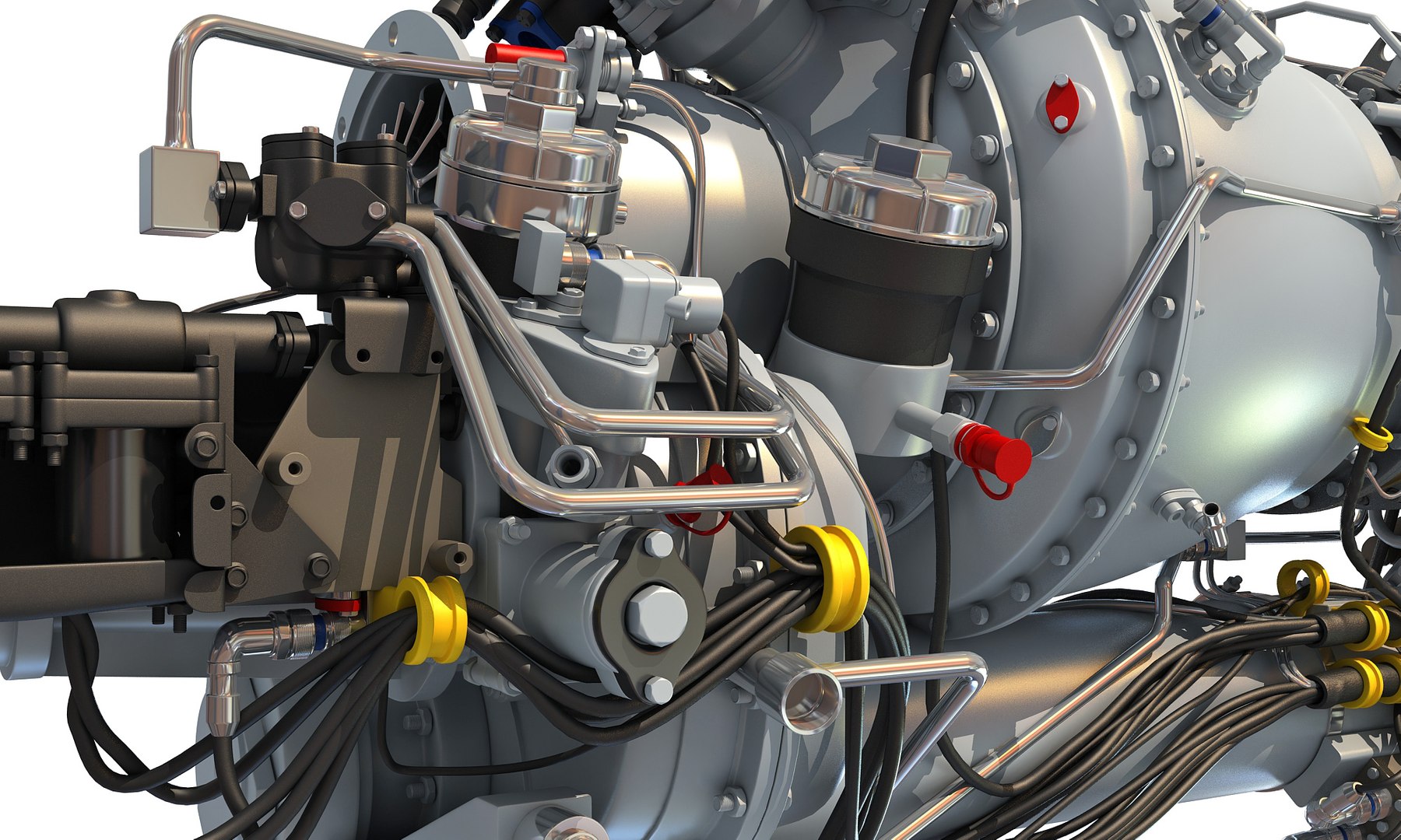 Turboshaft Helicopter Engine Military 3d Model