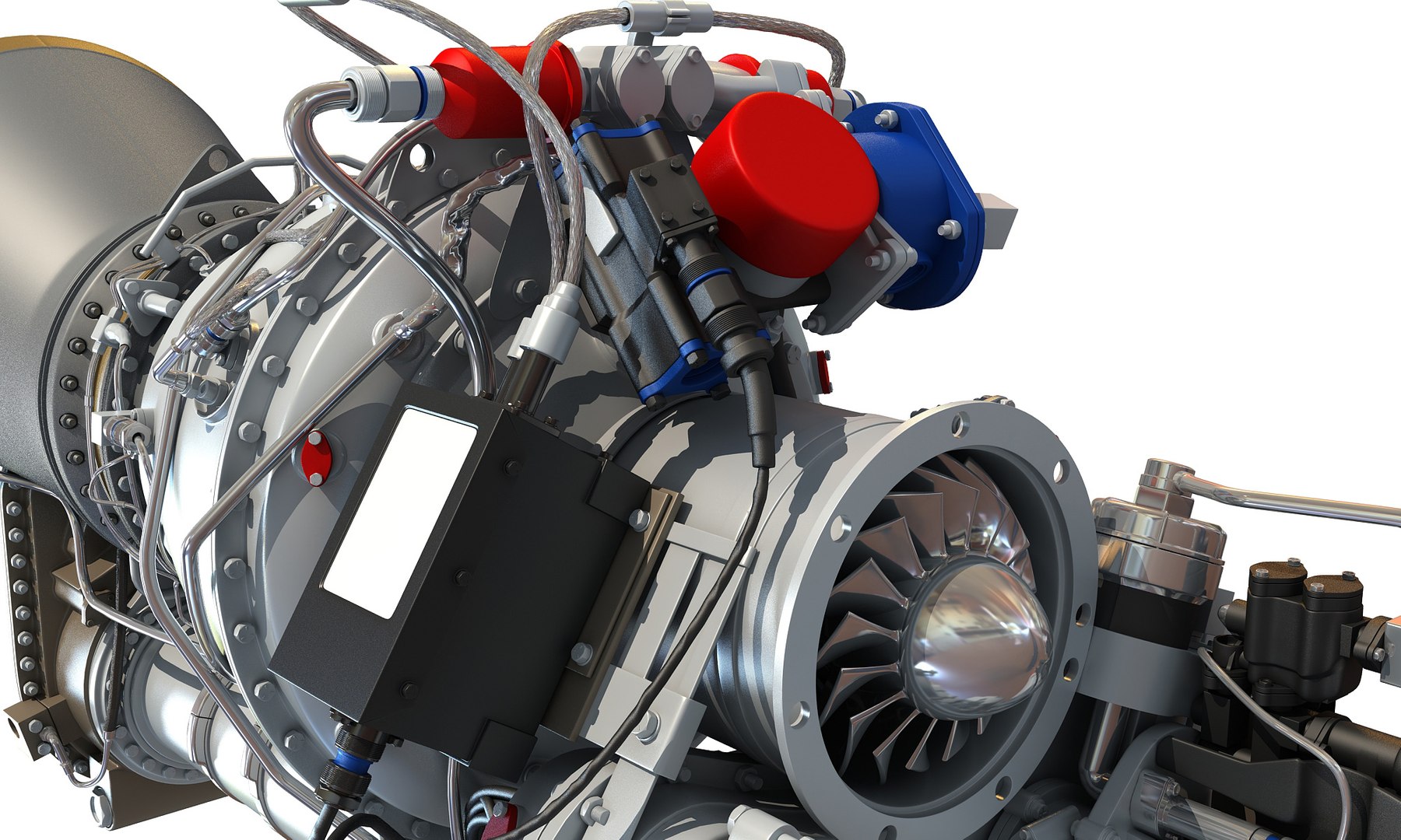 Turboshaft Helicopter Engine Military 3d Model