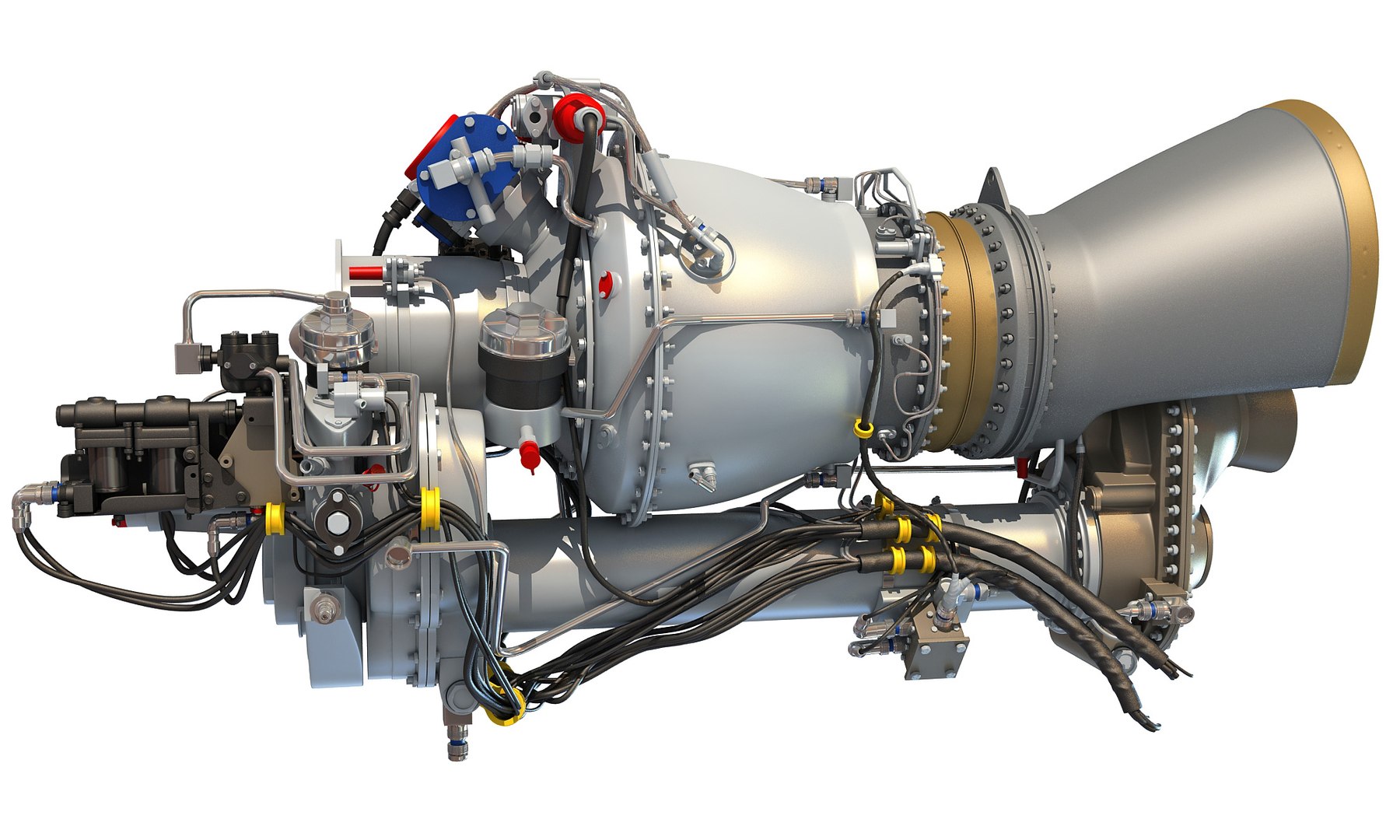 Turboshaft Helicopter Engine Military 3d Model