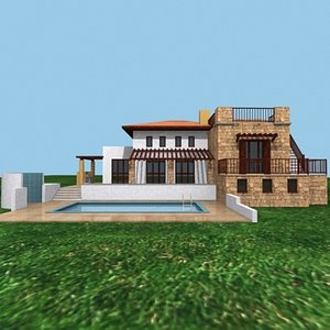 3d house door window model