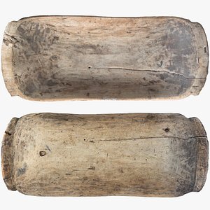 3D Old wooden trough model