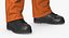 Worker In Orange Overalls Standing Pose 3D Model