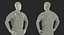 Worker In Orange Overalls Standing Pose 3D Model