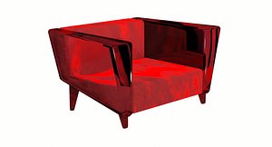 armchair armrests glass 3D model