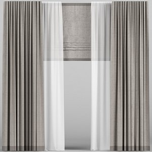 curtain brown roman model