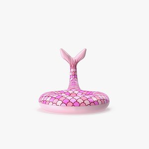 Pink and Red Giant Mermaid Tail Pool Float 3D model
