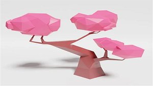 Low Poly Japan Tree 2 Singlecolor