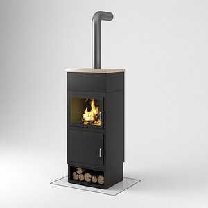 3D cast iron wood stove