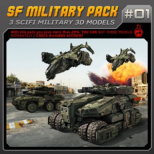 3D model scifi military vehicles sf