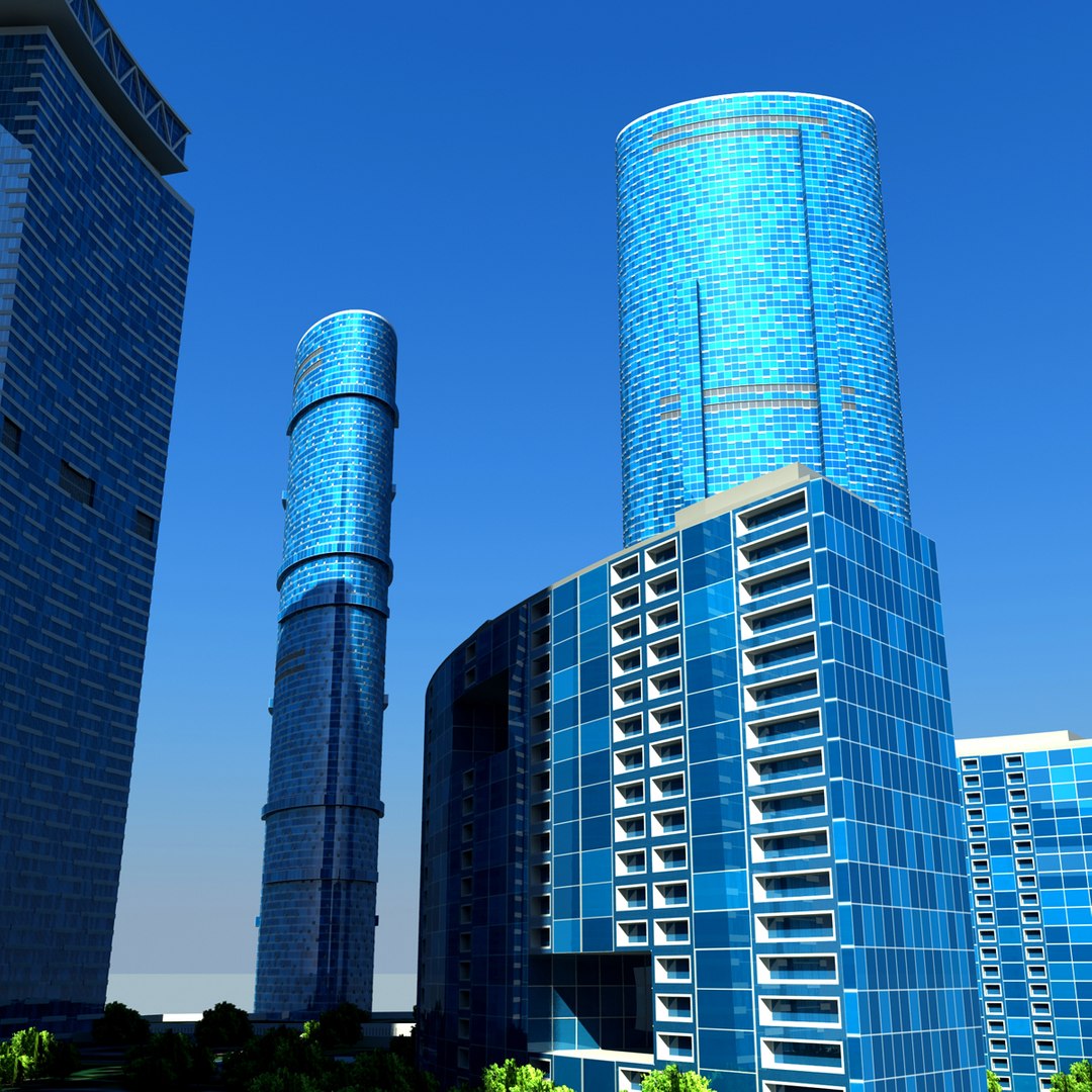 3d Model Gate District Towers