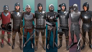 fantasy character medieval knight 3D model