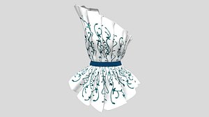 3D One Shoulder Accordion Top model