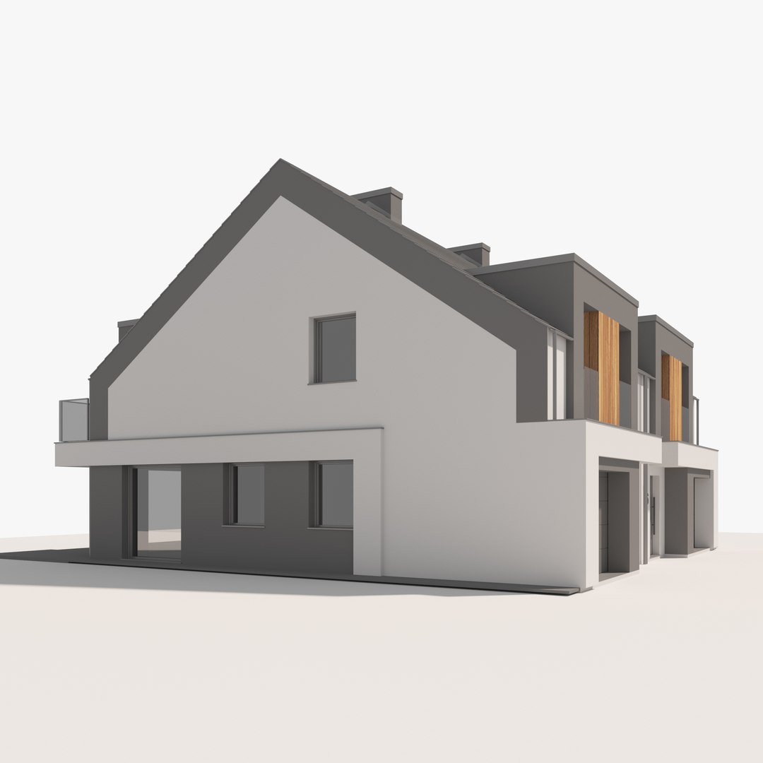 007 Semi-detached house 3D model - TurboSquid 2160133