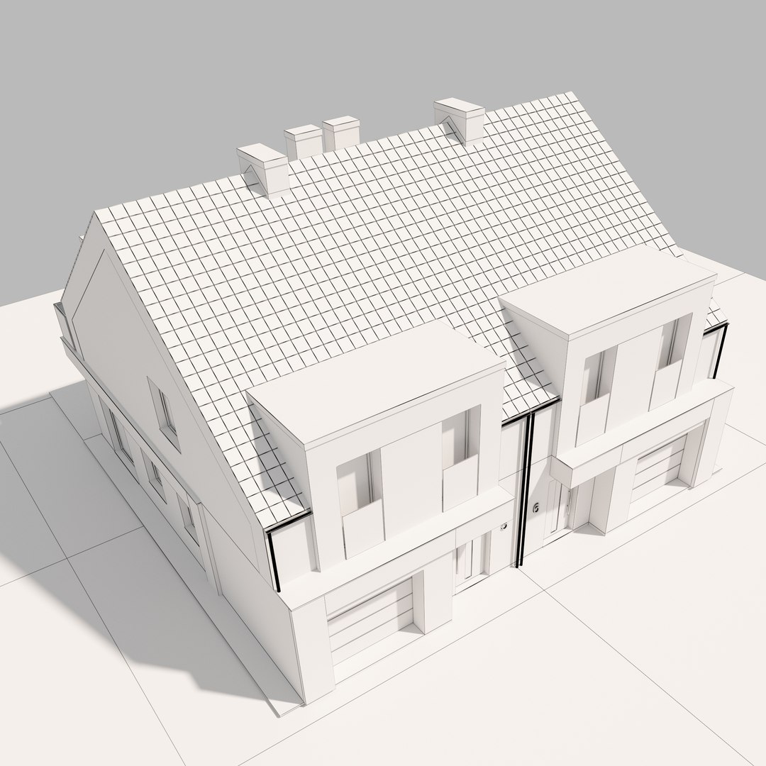 007 Semi-detached House 3D Model - TurboSquid 2160133