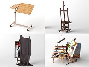 3D Artist Drawing Equipment Art Studio Asset Pack model
