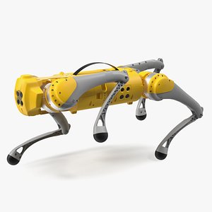 Yellow Dog Robot Rigged 3D model
