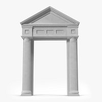 Door With Pediment Greco Roman 2