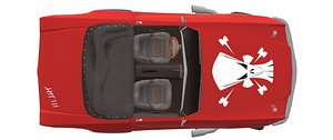3D raven drag red
