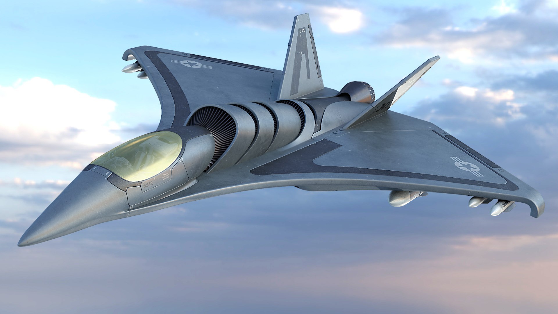 3D Sci FI Futuristic Aircraft Fighter Concept Model TurboSquid 2097831